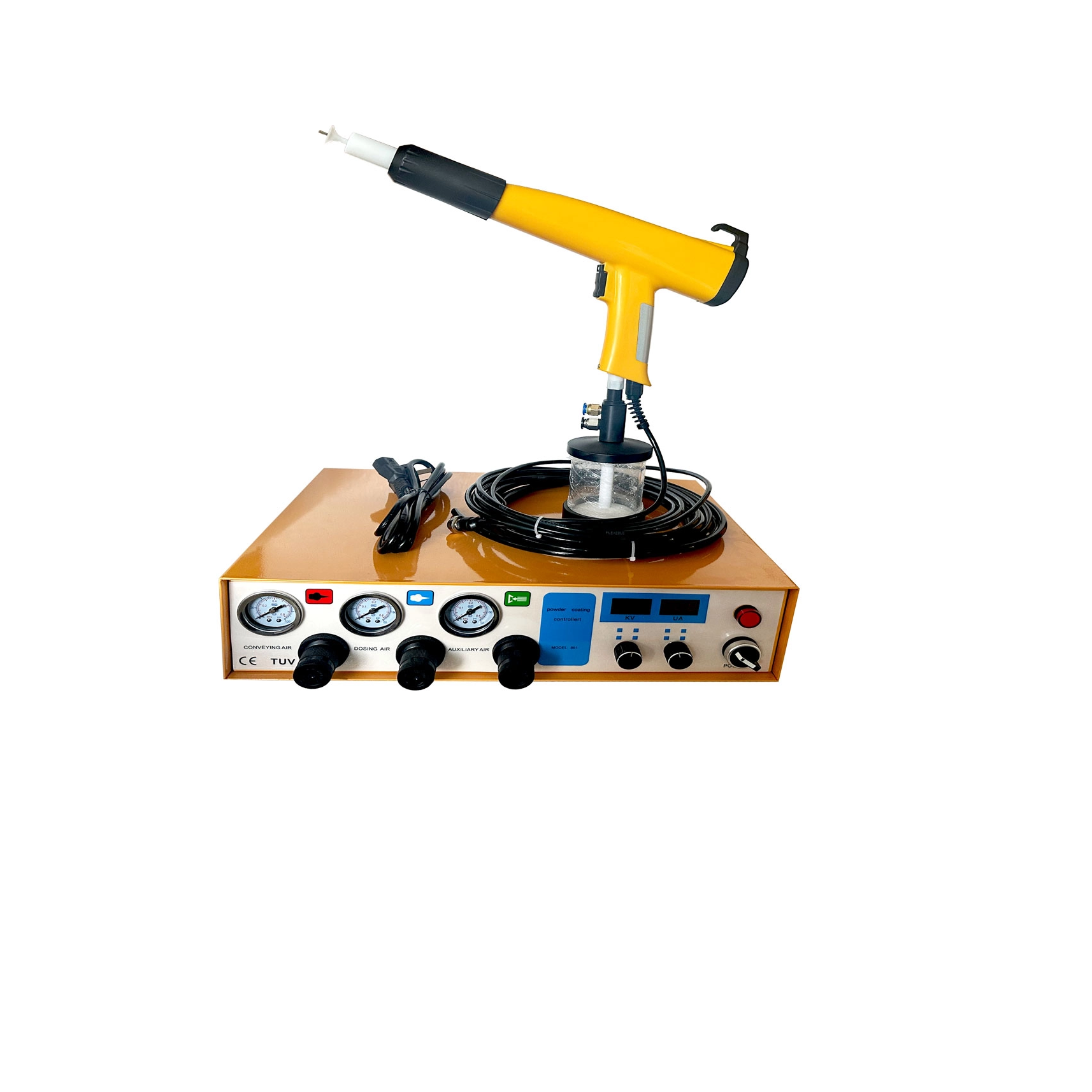 Priročna ročna skodelica za prah, uporabljena elektrostatična pištola za pršenje prahu, stroj za barvanje stekla, gradbene industrije, stroj za prah