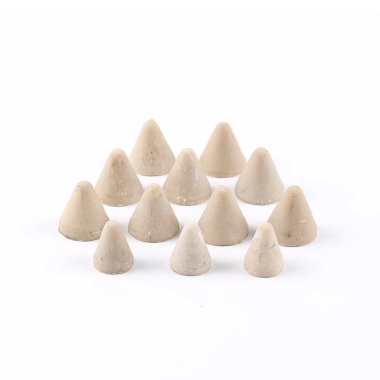 Bentuk Kon/Tetrahedron Deburring Penggilap Penggilap Resin Media Plastik untuk Pengisaran Halus Barang Kemas